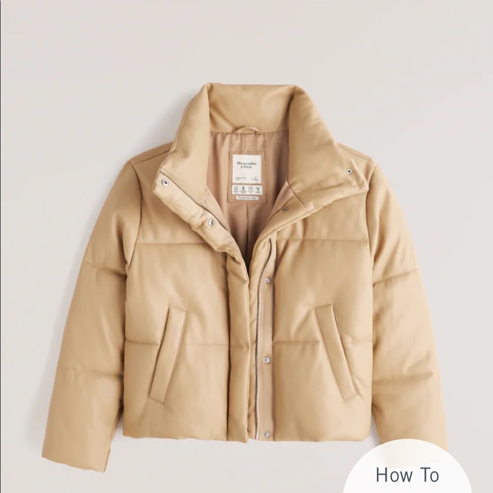 Abercrombie mini leather puffer jacket